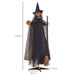 Animated Halloween Witch with Broomstick | Motion and Sound Activated - Red Light Eyes HOMCOM - Little and Giant Explorers HOMCOM