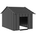 Anthracite Dog House with Roof in Galvanised Steel (83 x 130 x 85cm) - Little and Giant Explorers vidaXL