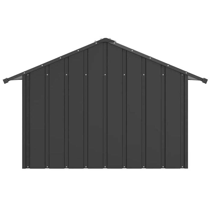 Anthracite Dog House with Roof in Galvanised Steel (83 x 130 x 85cm) - Little and Giant Explorers vidaXL