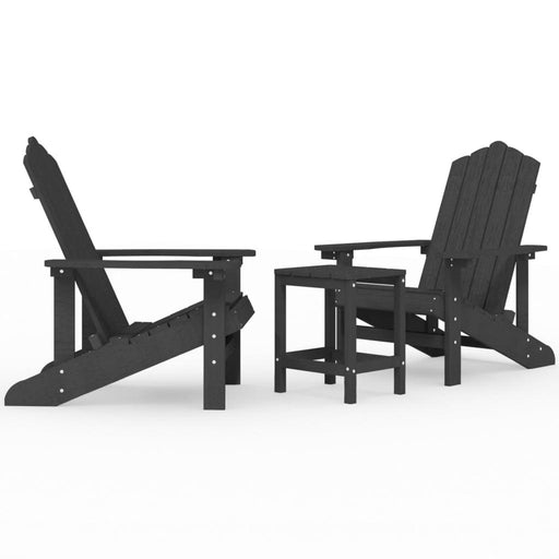 Anthracite Garden Adirondack Chairs with Table - Little and Giant Explorers vidaXL