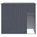 Anthracite outdoor galvanized steel pet shelter or kennel with open entrance