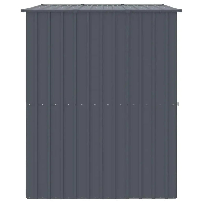 Anthracite outdoor galvanized steel kennel or pet shelter with corrugated roof panel