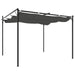 Anthracite outdoor pergola with retractable UV-resistant canopy and metal frame
