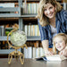 World Globe White Golden | Antique Appearance with Interactive Educational Features - Little and Giant Explorers Costway