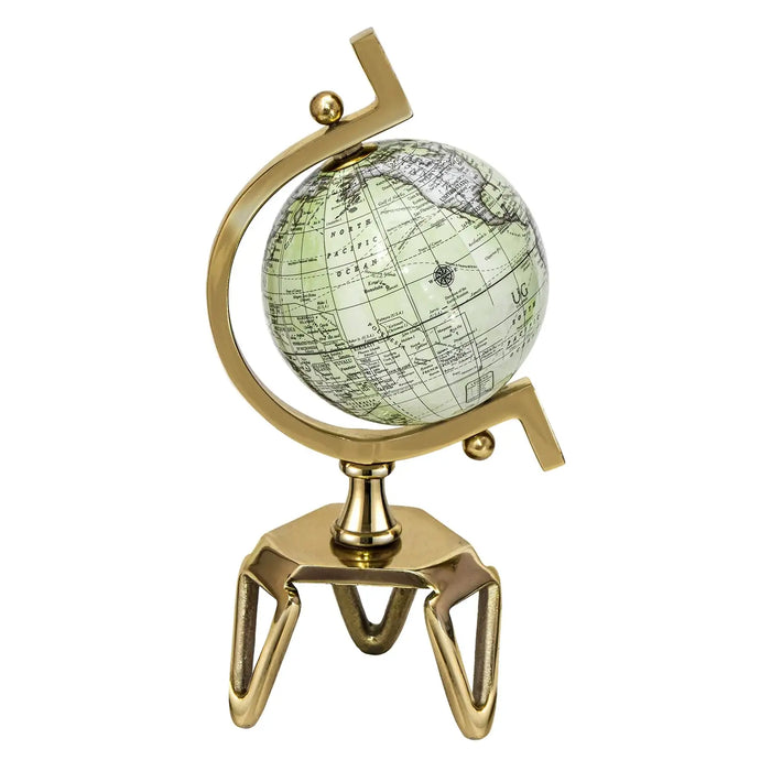 World Globe White Golden | Antique Appearance with Interactive Educational Features - Little and Giant Explorers Costway