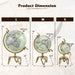 World Globe White Golden | Antique Appearance with Interactive Educational Features - Little and Giant Explorers Costway