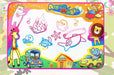 Aqua Doodle water drawing mat with animal cartoons, ocean doodles, and colorful border.