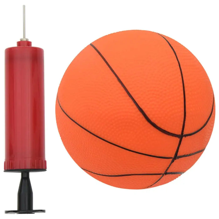 Basketball with a red pump on a white background