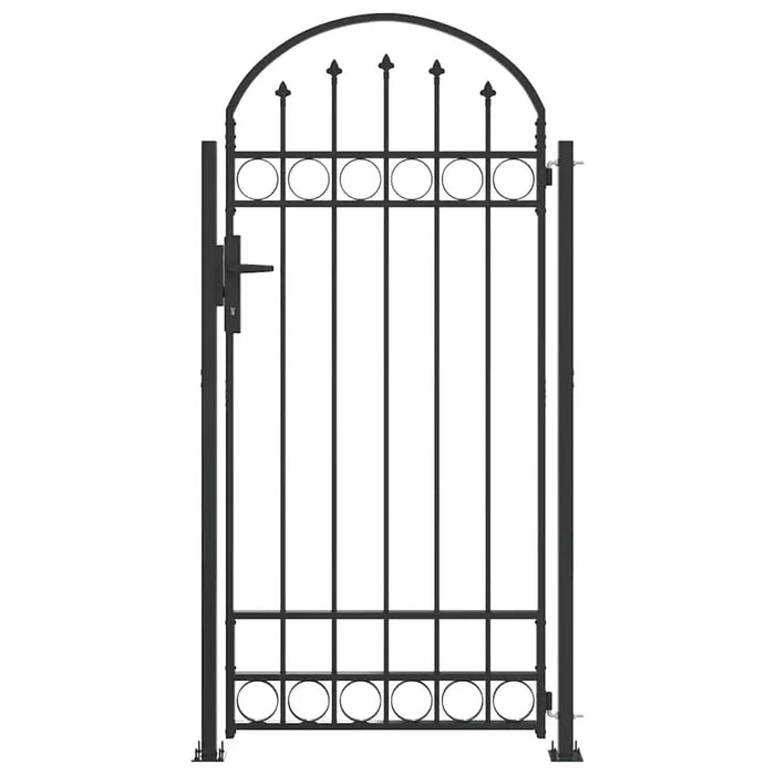 Arched Garden Gate 102×200cm – Grey | Classic Steel Outdoor Entrance VIDAXL - Little and Giant Explorers vidaXL