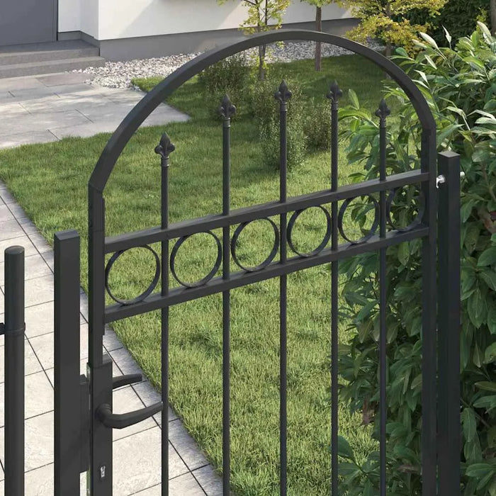 Arched Garden Gate 102×200cm – Grey | Classic Steel Outdoor Entrance VIDAXL - Little and Giant Explorers vidaXL
