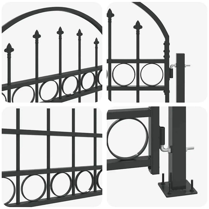 Arched Garden Gate 102×200cm – Grey | Classic Steel Outdoor Entrance VIDAXL - Little and Giant Explorers vidaXL