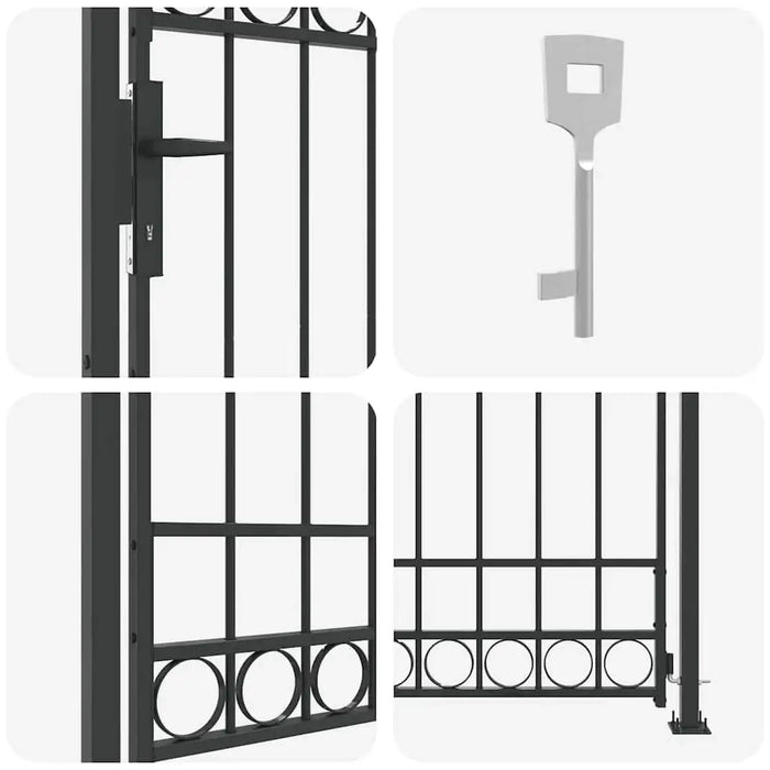 Arched Garden Gate 102×200cm – Grey | Classic Steel Outdoor Entrance VIDAXL - Little and Giant Explorers vidaXL
