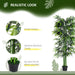 Artificial bamboo plant with green leaves and realistic bamboo trunk, including nursery pot and moss, on a white background.
