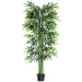 Artificial bamboo plant with green leaves on a white background