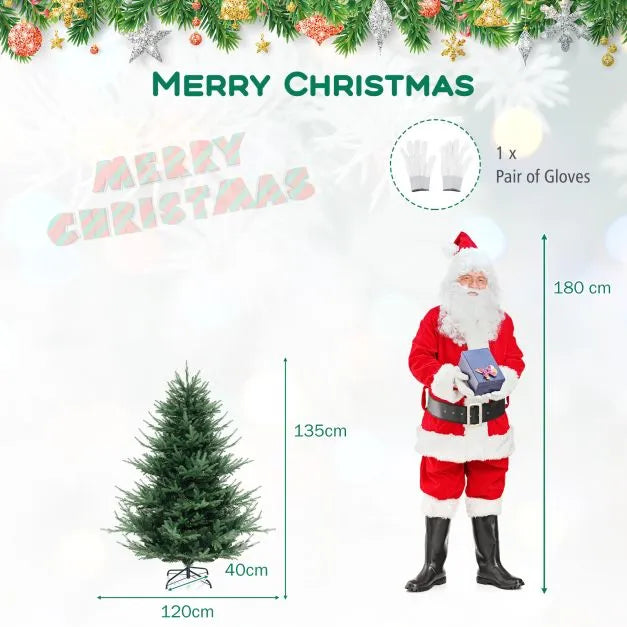 Artificial Christmas Tree Faux Hinged Christmas Tree 135cm - Little and Giant Explorers Costway