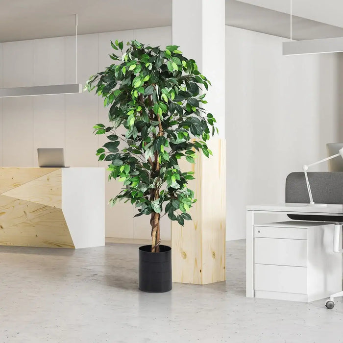 Potted plant in a modern office setting