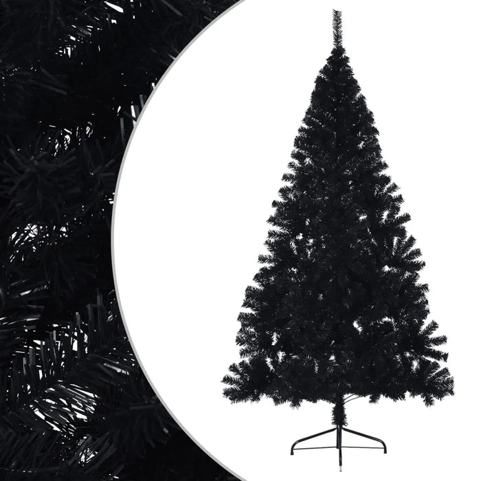 Artificial Half Christmas Tree with Stand in Black 180cm - Little and Giant Explorers vidaXL