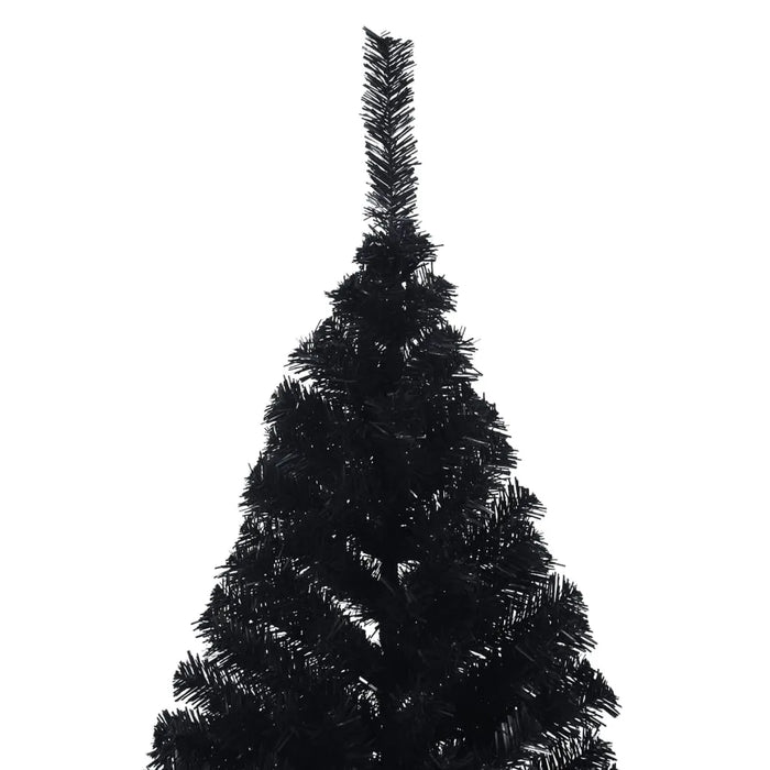 Artificial Half Christmas Tree with Stand in Black 180cm - Little and Giant Explorers vidaXL