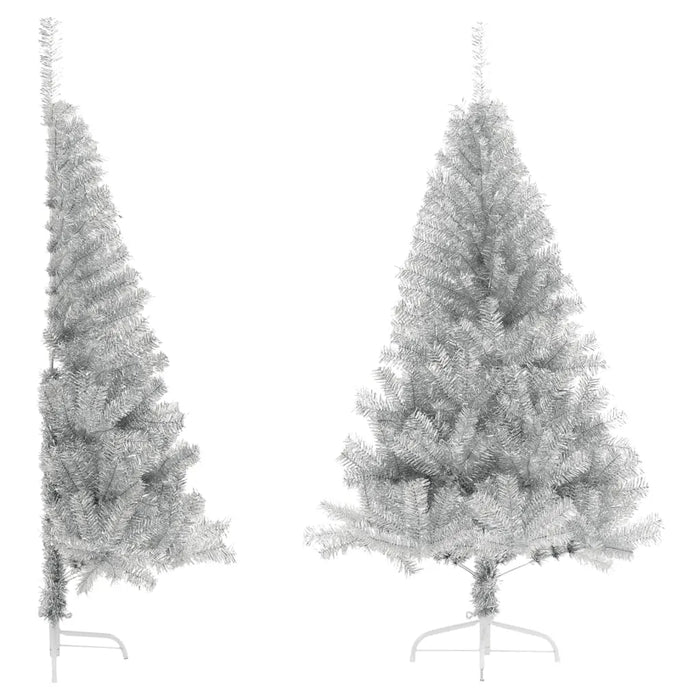 Artificial Half Christmas Tree with Stand in Silver 180cm - Little and Giant Explorers vidaXL