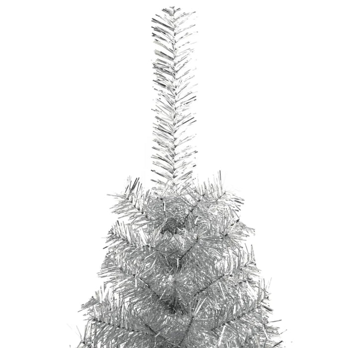 Artificial Half Christmas Tree with Stand in Silver 180cm - Little and Giant Explorers vidaXL