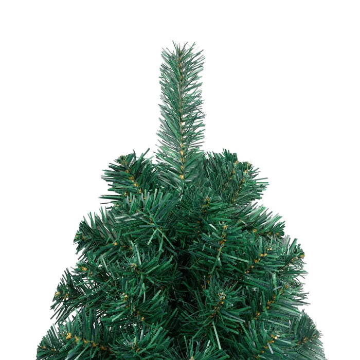 Artificial Half Pre-lit Christmas Tree with Rose Ball Set in Green 180cm - Little and Giant Explorers vidaXL