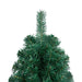 Artificial Half Pre-lit Christmas Tree with Rose Ball Set in Green 180cm - Little and Giant Explorers vidaXL