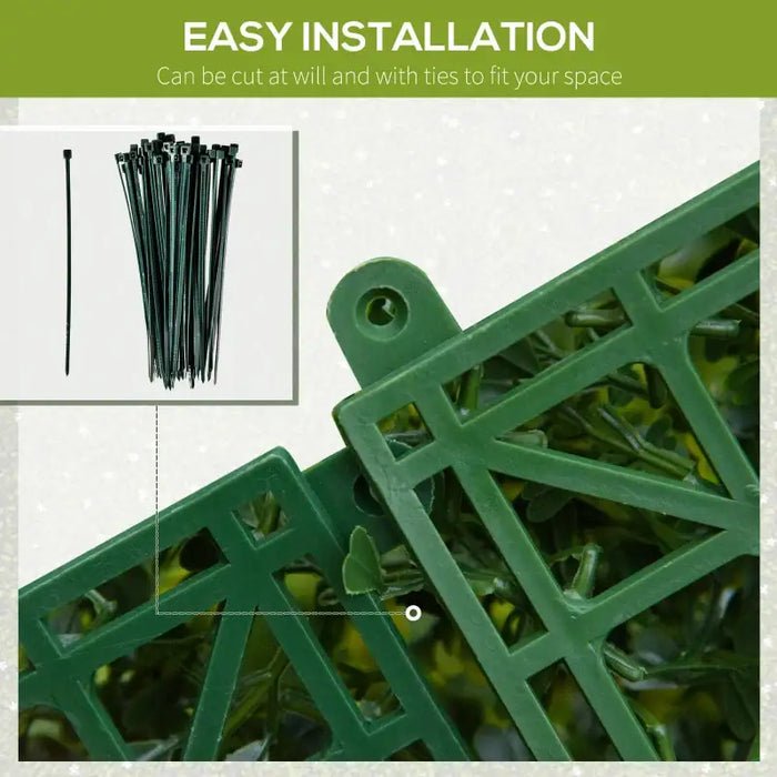 Artificial Milan Grass Wall Panels – Set of 12 | 3㎡ Coverage - Faux Greenery Fence Panels OUTSUNNY - Little and Giant Explorers Outsunny