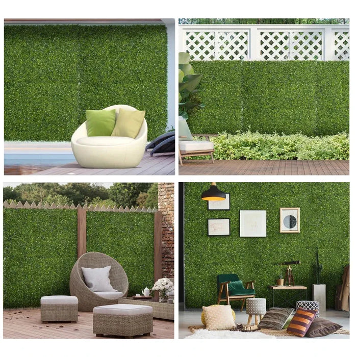 Artificial Milan Grass Wall Panels – Set of 12 | 3㎡ Coverage - Faux Greenery Fence Panels OUTSUNNY - Little and Giant Explorers Outsunny