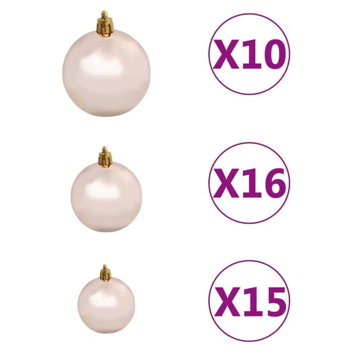 Artificial Pre-lit Christmas Tree in Green with Rose Ball Set 240cm - Little and Giant Explorers vidaXL