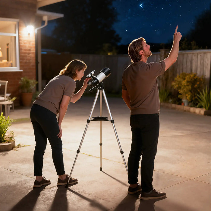 Astronomical Telescope – 70mm Beginner Refractor | Dual Eyepieces and Finder Scope OUTSUNNY - Little and Giant Explorers Outsunny