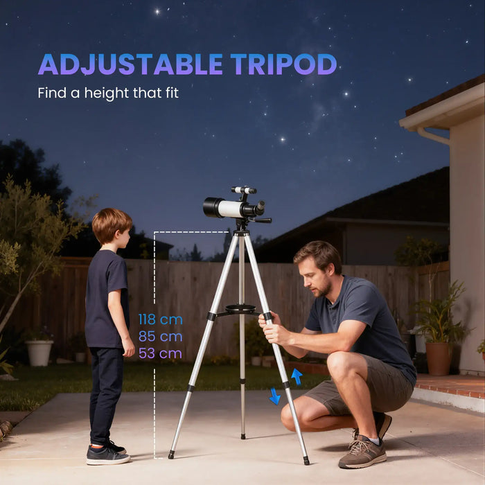 Astronomical Telescope – 70mm Beginner Refractor | Dual Eyepieces and Finder Scope OUTSUNNY - Little and Giant Explorers Outsunny