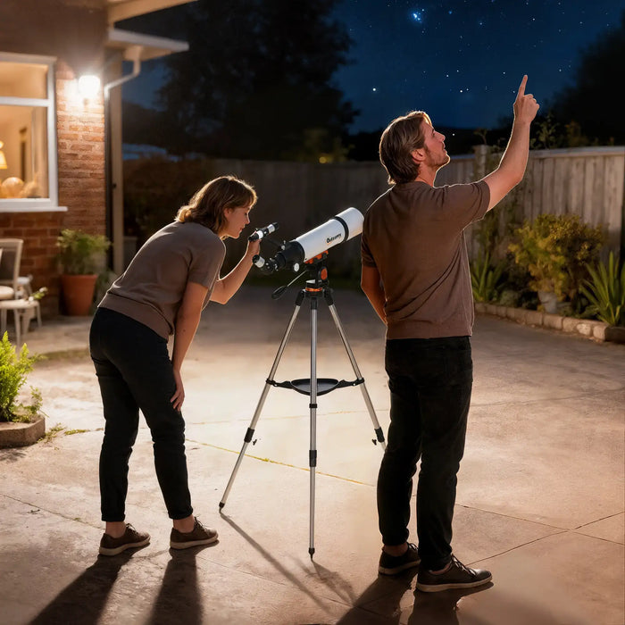 Astronomical Telescope – 80mm Refractor | Beginner Stargazing Scope with Tripod OUTSUNNY - Little and Giant Explorers Outsunny