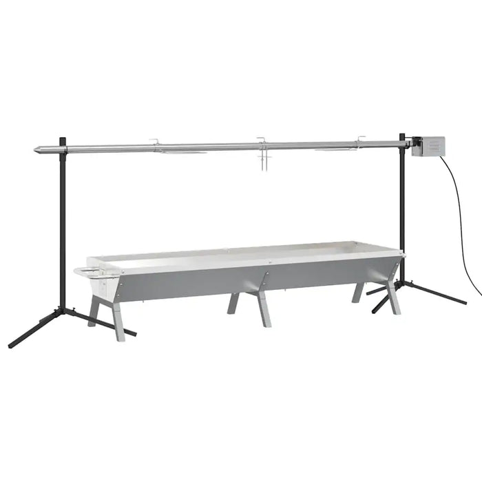 Automatic Barbecue Grill and Tray Set in Stainless Steel - Little and Giant Explorers vidaXL