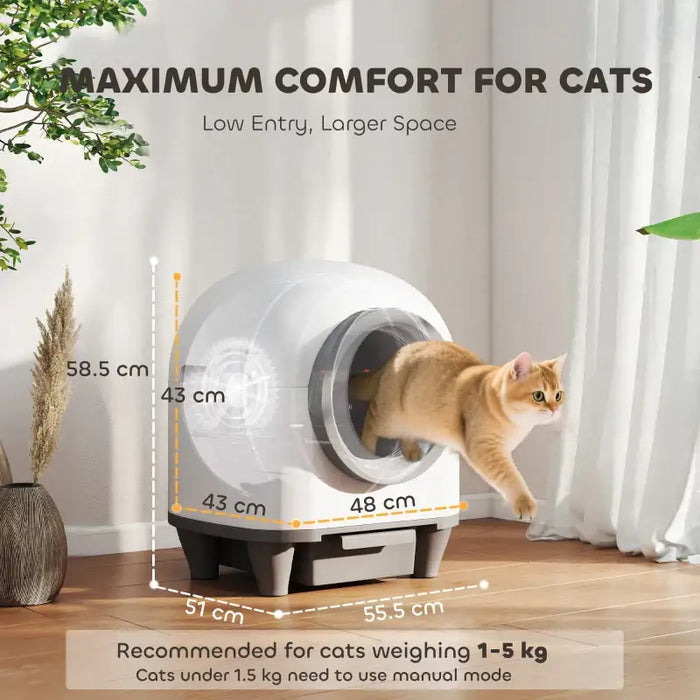 Automatic Cat Litter Box | Self-Cleaning Electric Litter Tray with App Control PAWHUT - Little and Giant Explorers PawHut