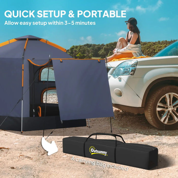 Automatic Pop Up Camping Tent in Dark Grey (2 - 4 persons) - Little and Giant Explorers Outsunny