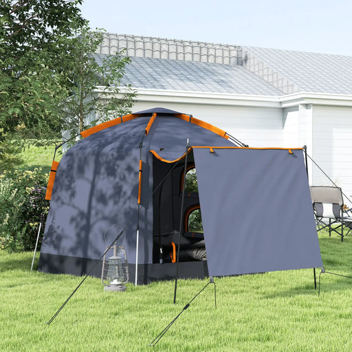 Automatic Pop Up Camping Tent in Dark Grey (2 - 4 persons) - Little and Giant Explorers Outsunny