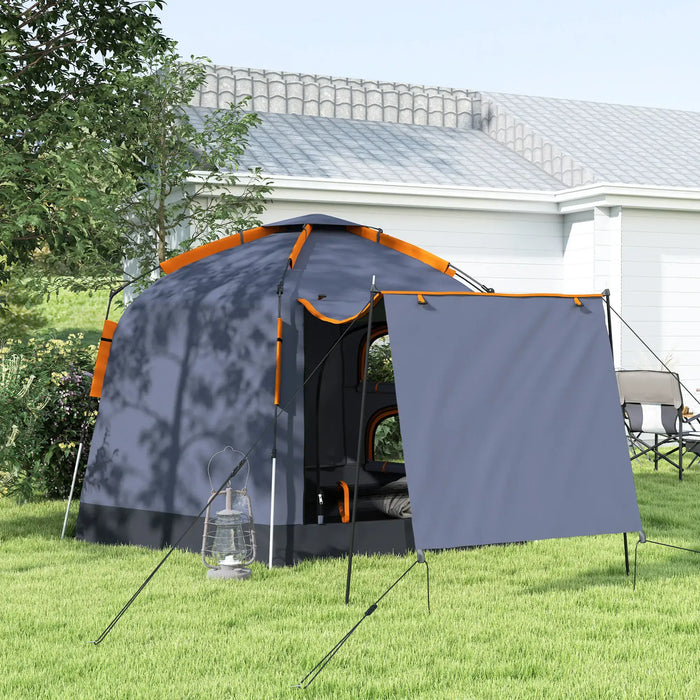 Automatic Pop Up Camping Tent in Dark Grey (2 - 4 persons) - Little and Giant Explorers Outsunny