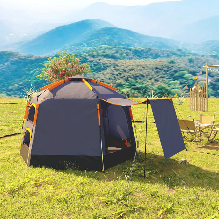 Automatic Pop Up Camping Tent in Dark Grey (2 - 4 persons) - Little and Giant Explorers Outsunny