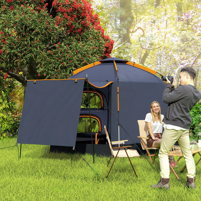 Automatic Pop Up Camping Tent in Dark Grey (2 - 4 persons) - Little and Giant Explorers Outsunny