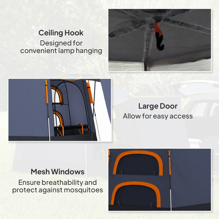 Automatic Pop Up Camping Tent in Dark Grey (2 - 4 persons) - Little and Giant Explorers Outsunny