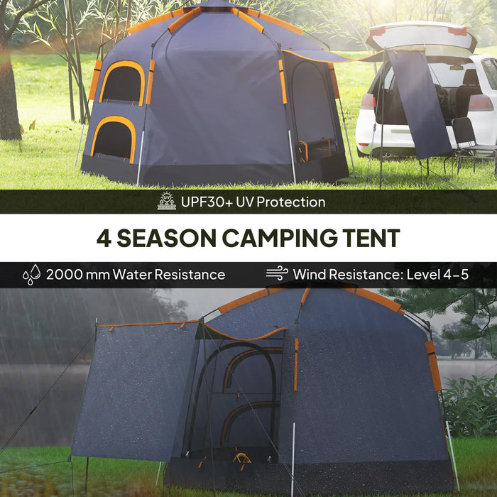 Automatic Pop Up Camping Tent in Dark Grey (2 - 4 persons) - Little and Giant Explorers Outsunny