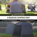 Automatic Pop Up Camping Tent in Dark Grey (2 - 4 persons) - Little and Giant Explorers Outsunny