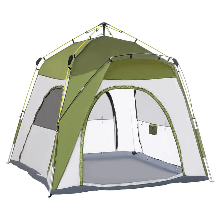 Automatic Pop-Up Camping Tent in Green (4 persons) - Little and Giant Explorers Outsunny