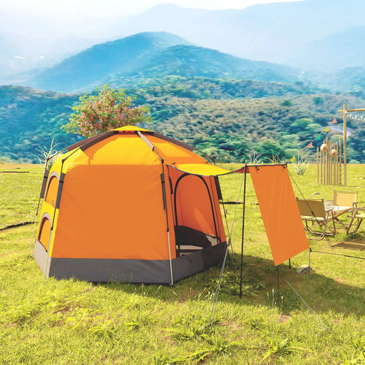 Automatic Pop Up Camping Tent in Orange (2 - 4 persons) - Little and Giant Explorers Outsunny
