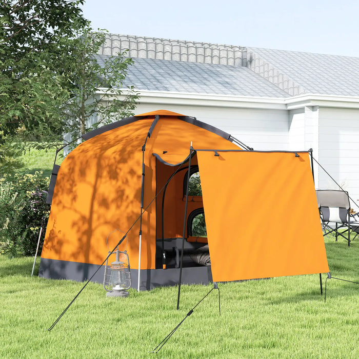 Automatic Pop Up Camping Tent in Orange (2 - 4 persons) - Little and Giant Explorers Outsunny