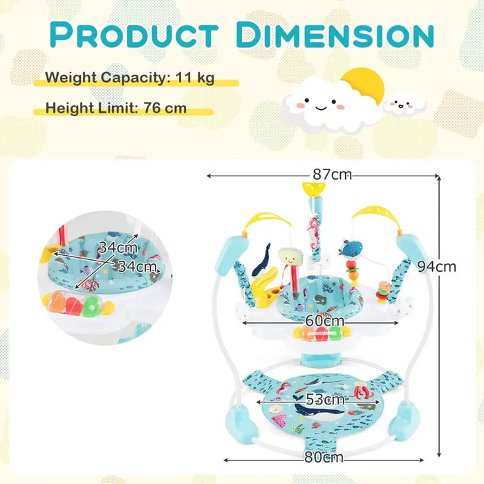 Baby Activity Spinner – 360° Rotating Seat | Adjustable Heights, Interactive Toys and Music Tray COSTWAY - Little and Giant Explorers Costway