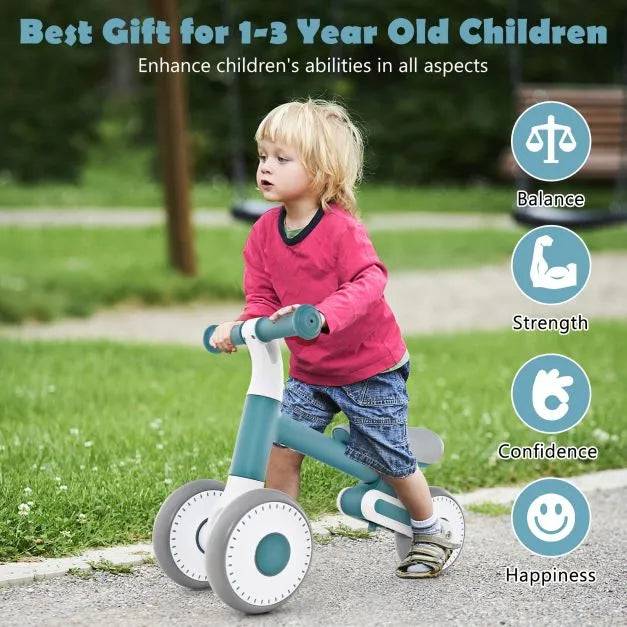 Baby Balance Bike – Blue | Adjustable Seat and Foldable Design Ages 1–3 COSTWAY - Little and Giant Explorers Costway