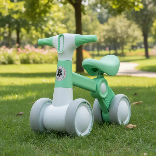 Baby Balance Bike for Toddlers – Green | 4-Wheel Design - 135° Steering Limit COSTWAY - Little and Giant Explorers Costway