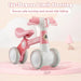 Baby Balance Bike for Toddlers – Pink | 4-Wheel Design - 135° Steering Limit COSTWAY - Little and Giant Explorers Costway