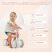 Baby Balance Bike for Toddlers – Pink | 4-Wheel Design - 135° Steering Limit COSTWAY - Little and Giant Explorers Costway